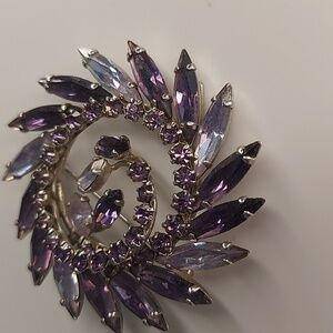 Sherman Rare Swarovski Purple Rhodium plated brooch